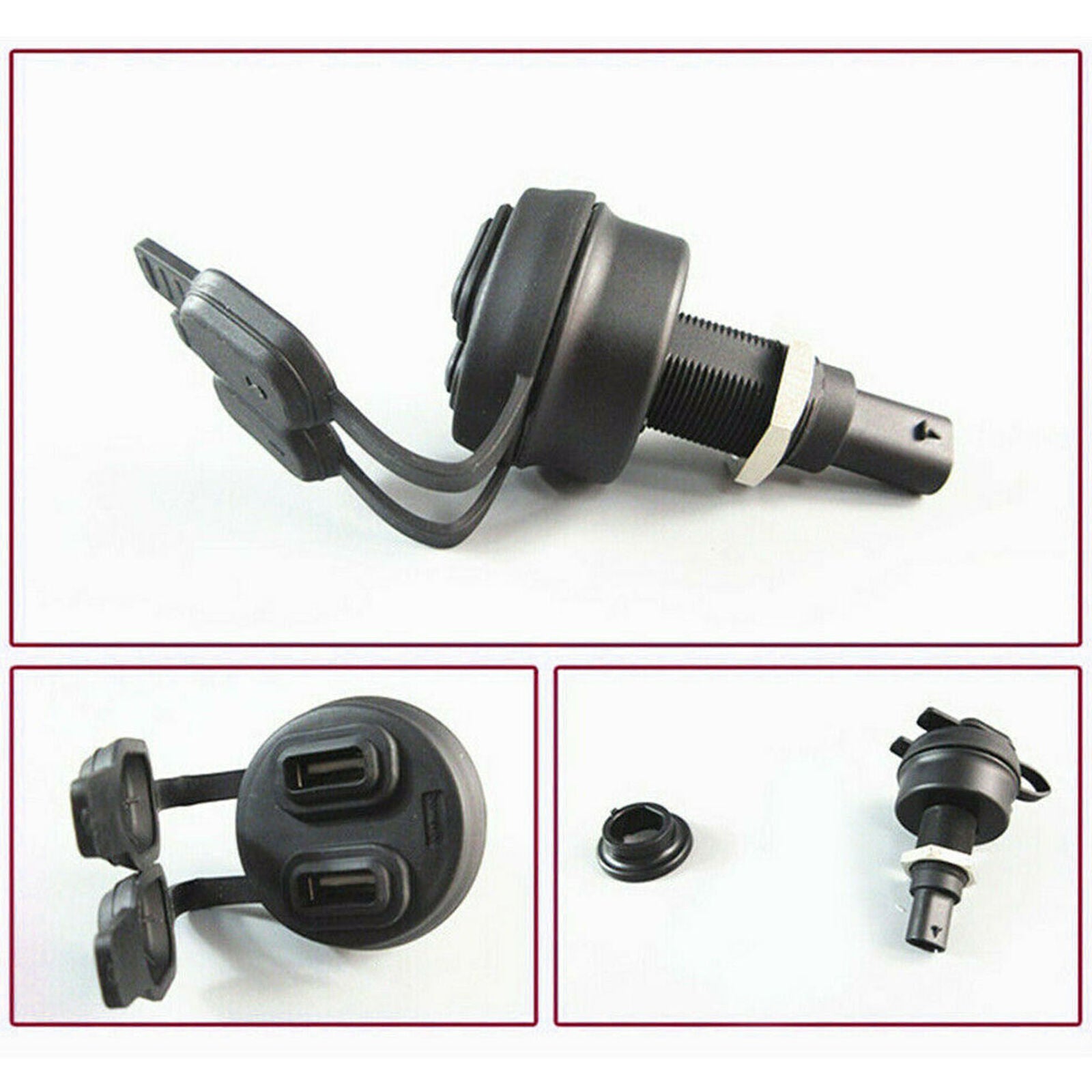 Dual USB Charger Power Adapter Kit for BMW R1200GS R1250GS F850GS DIN Socket