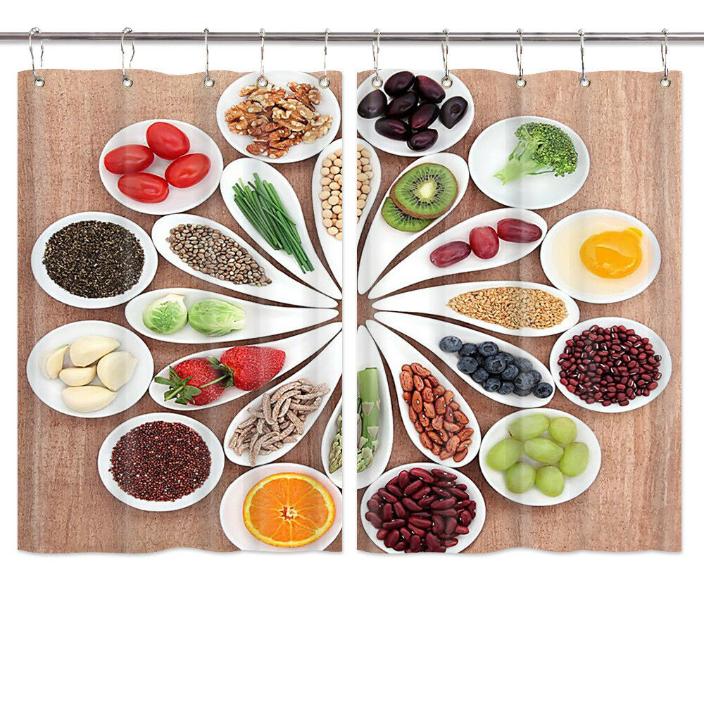 Fruit and Vegetable Window Treatments for Kitchen Curtains 2 Panels,55X39 Inches