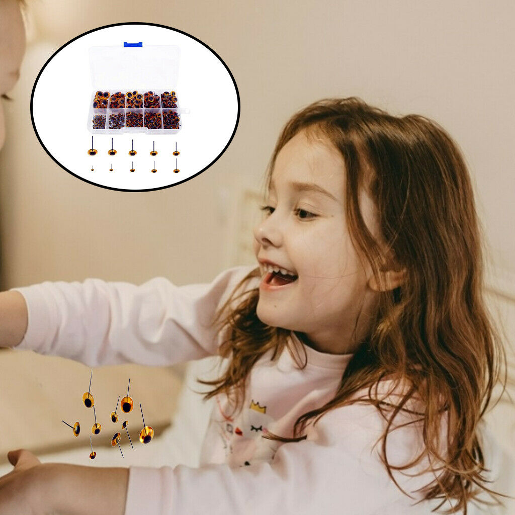 Pack of 100 Mixed Brown Safety Eyes for DIY Animal Toys Crochet Accessories
