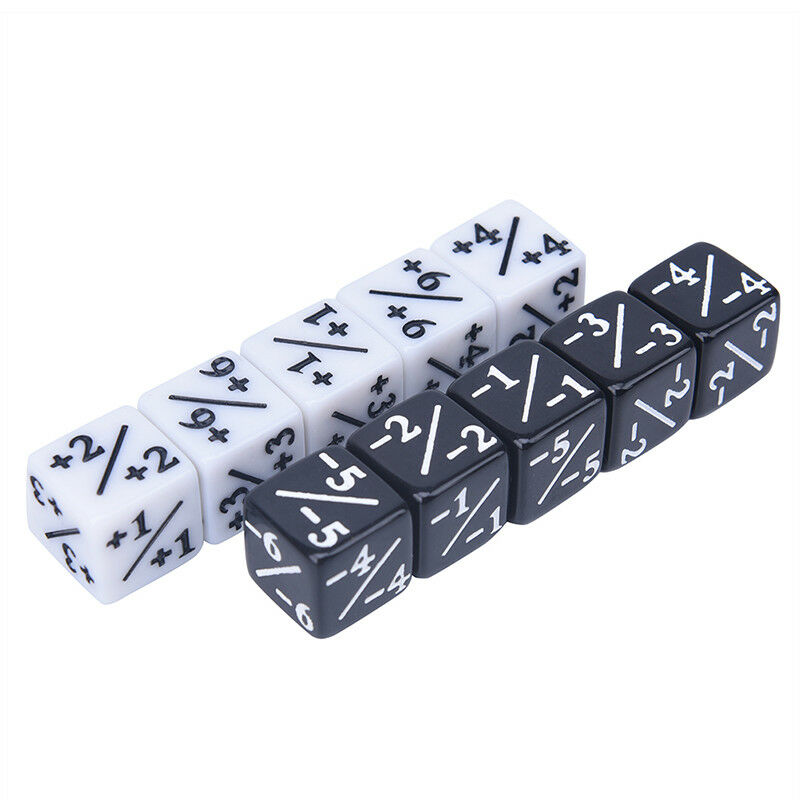10x Dice Counters 5 Positive +1/+1 & 5 Negative -1/-1 For Gathering Table WGJ Lt