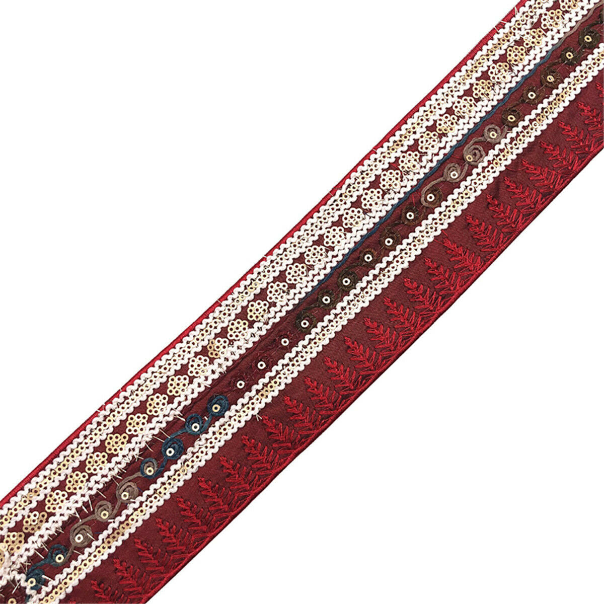 2 Yards Lace Ethnic Trim Embroidery Jacquard Ribbon Woven Belt Collar Craft DIY