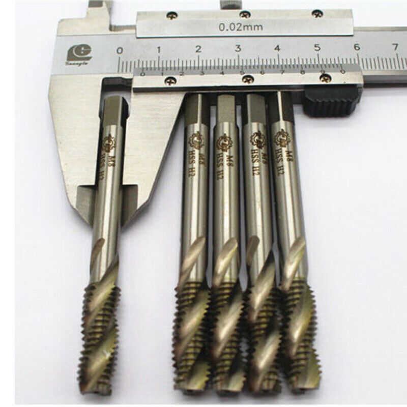 4pcs 8mm HSS Spiral Cobalt Right hand Thread Tap M8 H2 for Stainless Steel