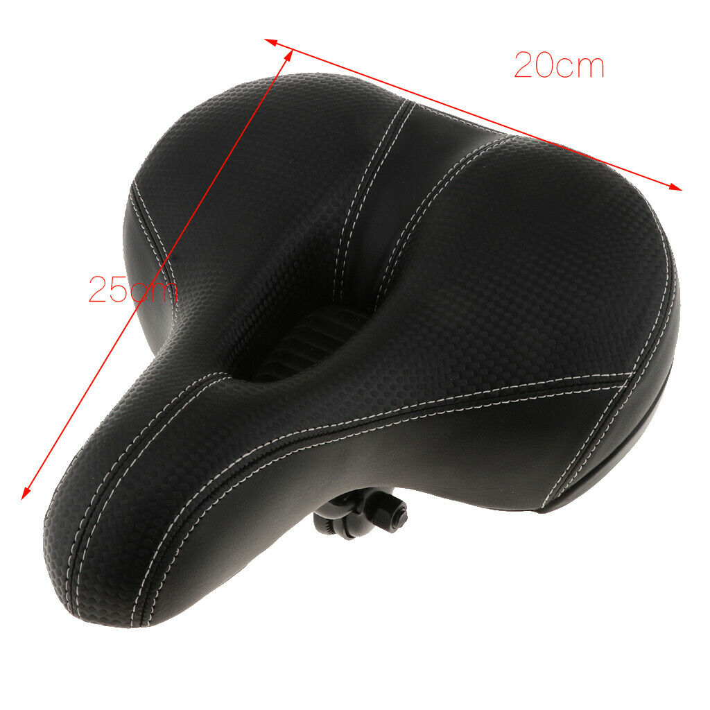 Extra Wide Comfy Cushioned Bike Seat Soft Padded Bicycle Gel Saddle Black