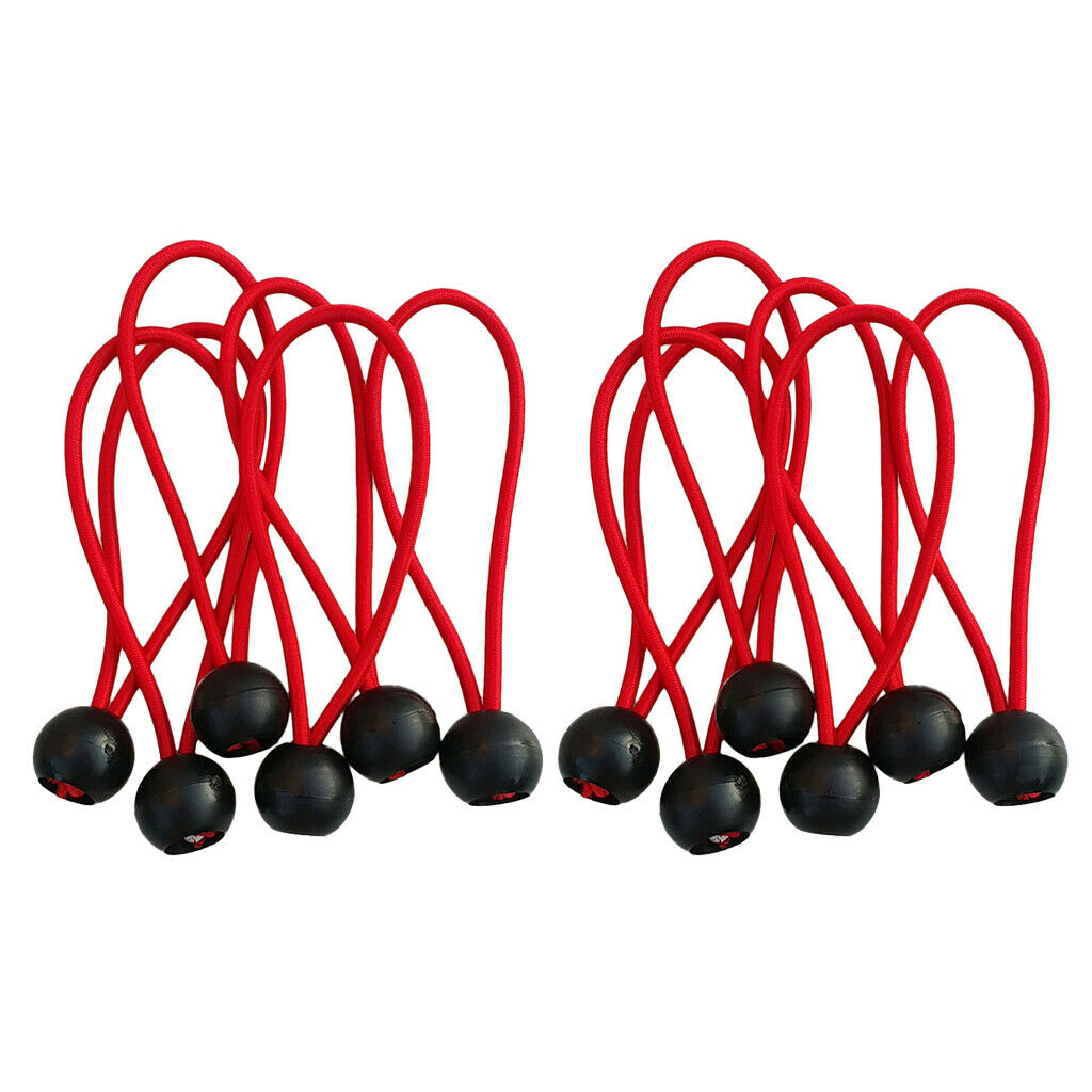 12pcs Ball Bungee 6 Inch Tie Down Cord with 22mm Ball, for Camping Tent Canopies