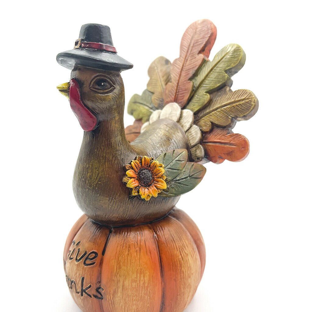 Thanksgiving Pumpkin Turkey Statue Collectible Autumn Fall Porch Home Decor