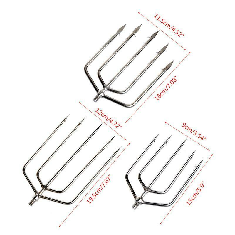 Stainless Steel Prong Harpoon Fish Fork Fishing Ice Breaker AccessoryTackleTool