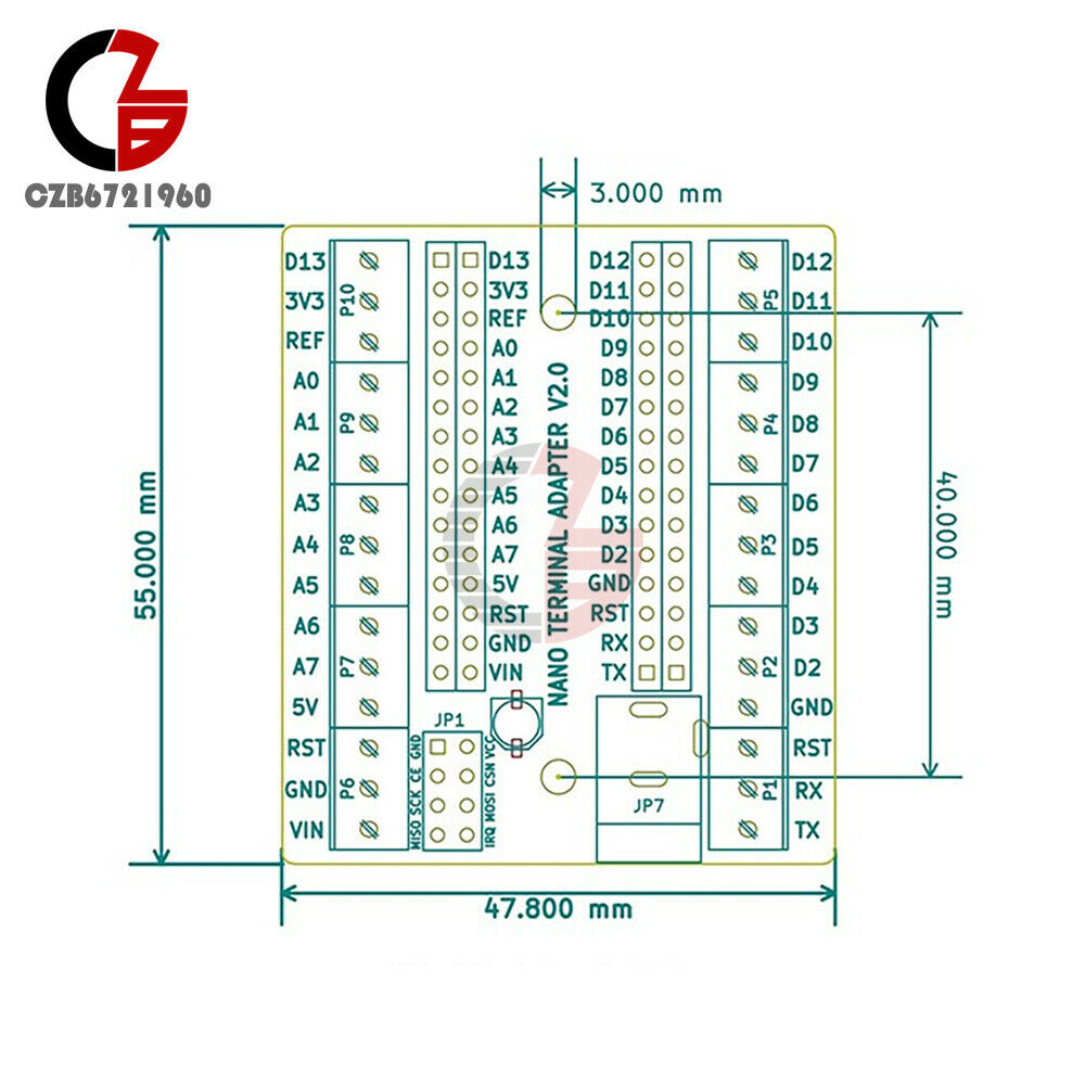 NRF2401+ Terminal Expansion Board Interface Compatible Nano V3.0 AVR DC Power