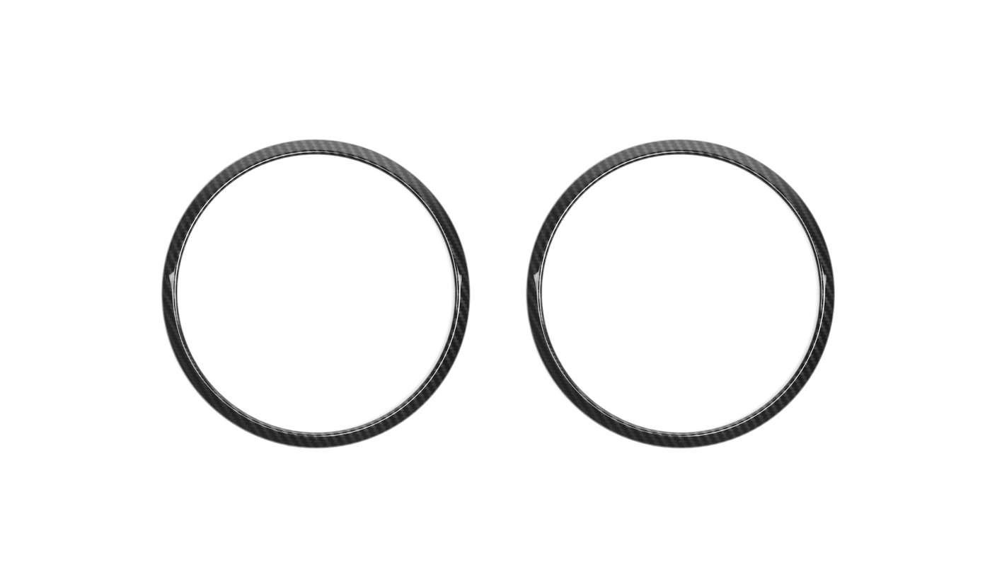 2PCS Carbon Fiber Top Roof Speaker Cover Trim Ring Decor for Wrangler JK 07-14/