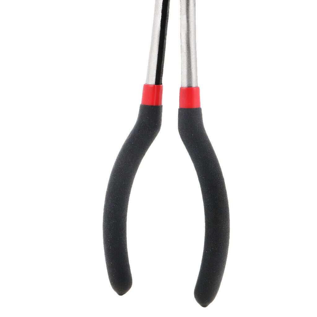 Home Hand Tools Curved Long Reach Needle Bent Nose Pliers 11 Inch 90-Degree