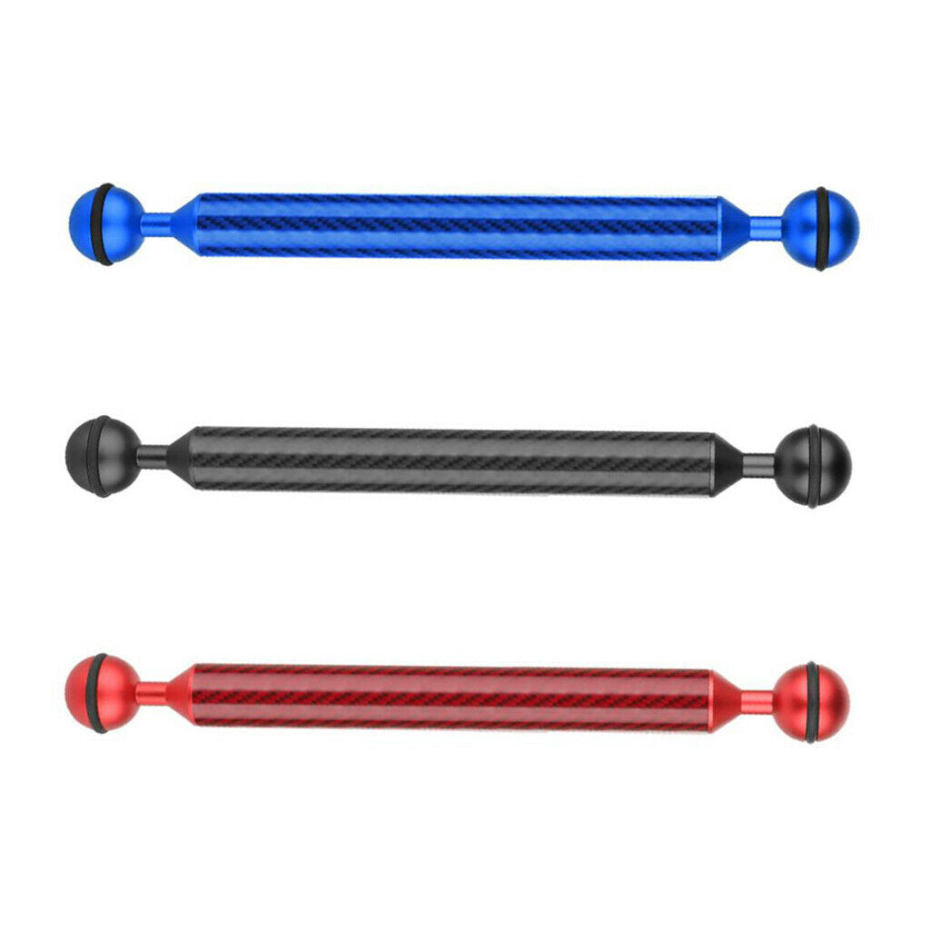 Double Ball Head 20.8mm 9"Buoyancy Arm for Underwater Diving Photograp Black