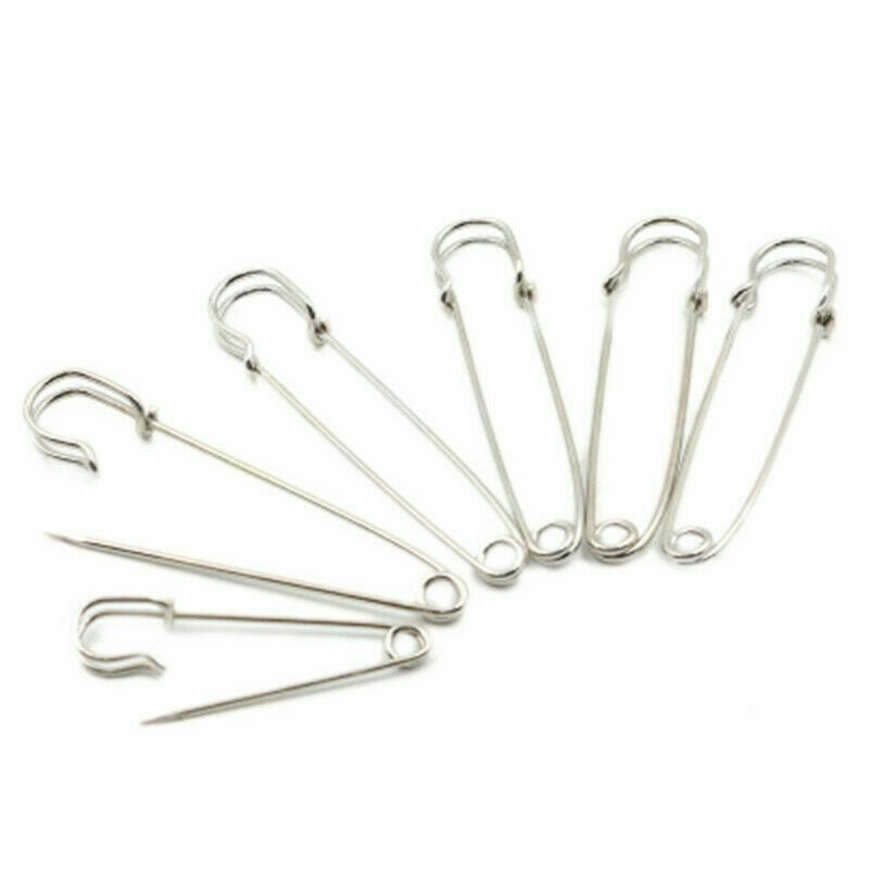 24 x Heavy Duty Stainless Steel Big Jumbo Safety Pin Blanket Crafting 70*12mm