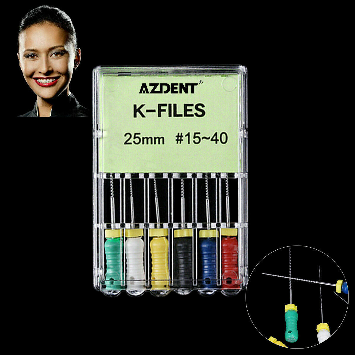50Box Dental Hand Use File Niti K-files Endodontic Root Canal #15-40 25mm AZDENT