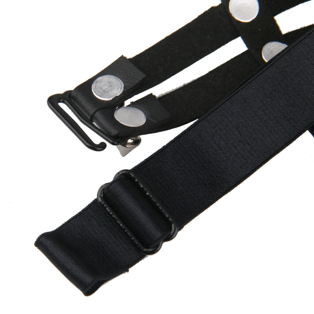 Sexy Black Heart Stud Rivet Women Leg Leather Sock Garter Suspender Belt