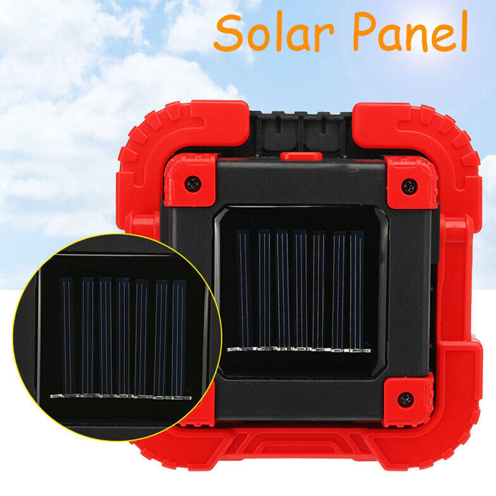 100W 2000LM USB Solar LED Work Light Rechargeable Emergency Flood Lamp W/ Stand