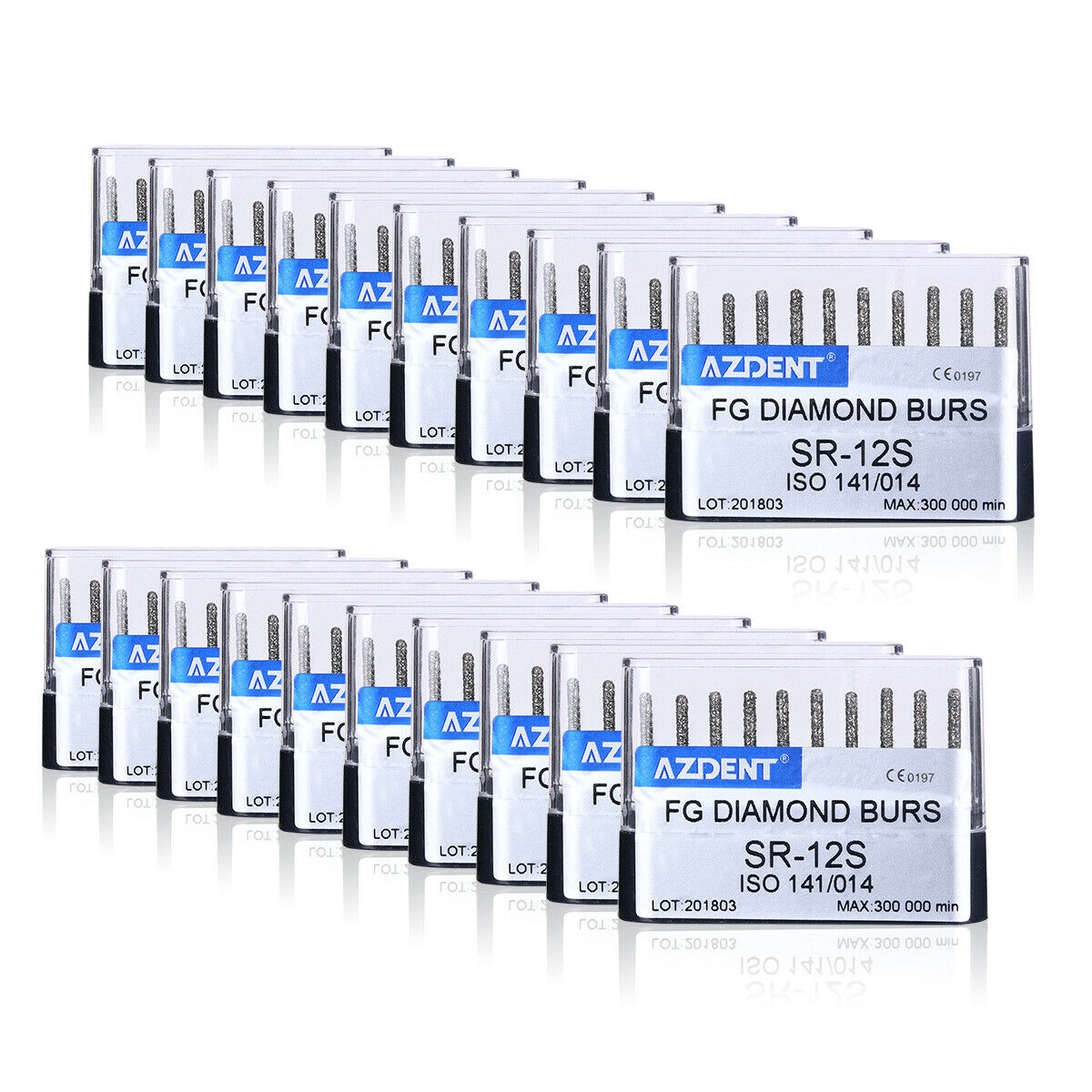 20X Dental Super Coarse FG Diamond Burs SR-12S Straight /Cylindrical Round Head