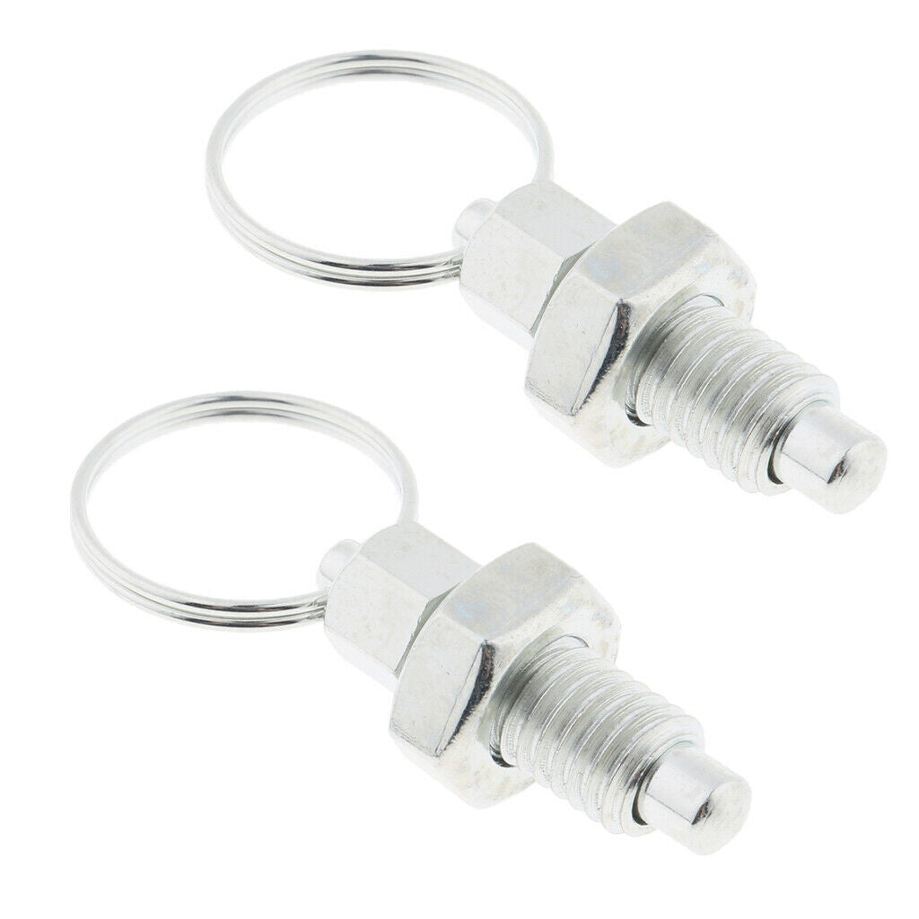 2Pcs M8 Pull Indexing Ring Pin Knob Plunger Spring Positioning Pins High Quality