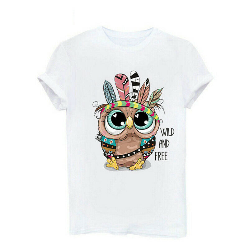 Cute Owl DIY Heat Transfer Stickers Iron-on Patch T-shirt Dresses Washabl.l8