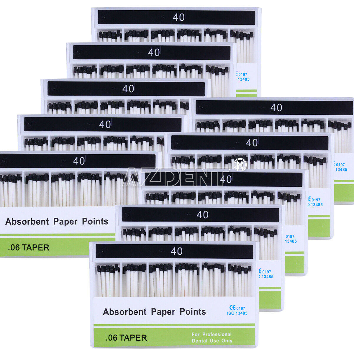 10X Dental Root Endodontics Absorbent Paper Points Taper 0.06 40# 100pcs/pack