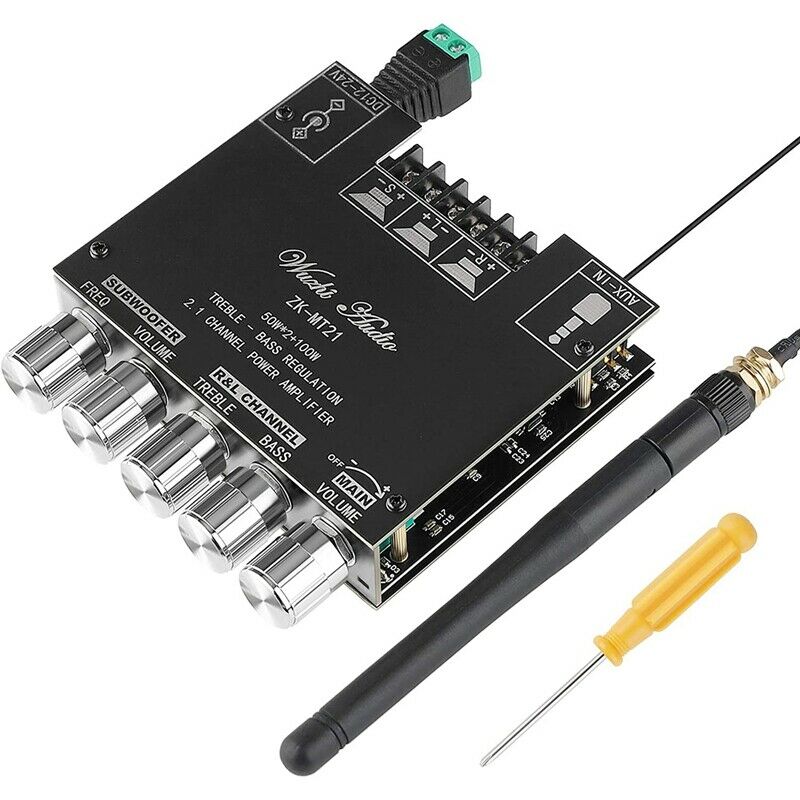 ZK-MT21 2.1 Channel Bluetooth 5.0 Subwoofer Amplifier Board 50WX2+100W PowerN8P2