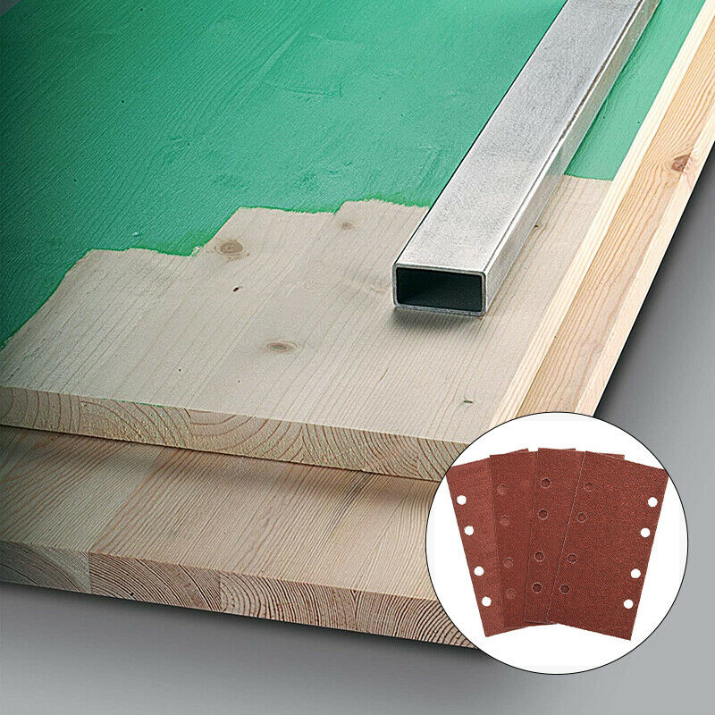 25XSanding Rectangular Sandpaper Orbital Palm Sander Paper 8Holes 185x93mm HN US