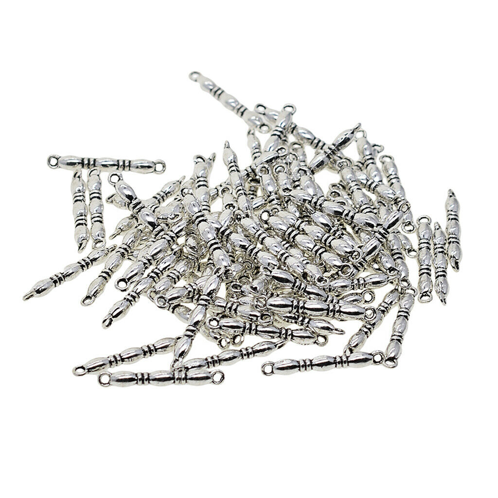 100pcs Alloy Straight Bar Connectors Jewelry Findings Charms Accessories