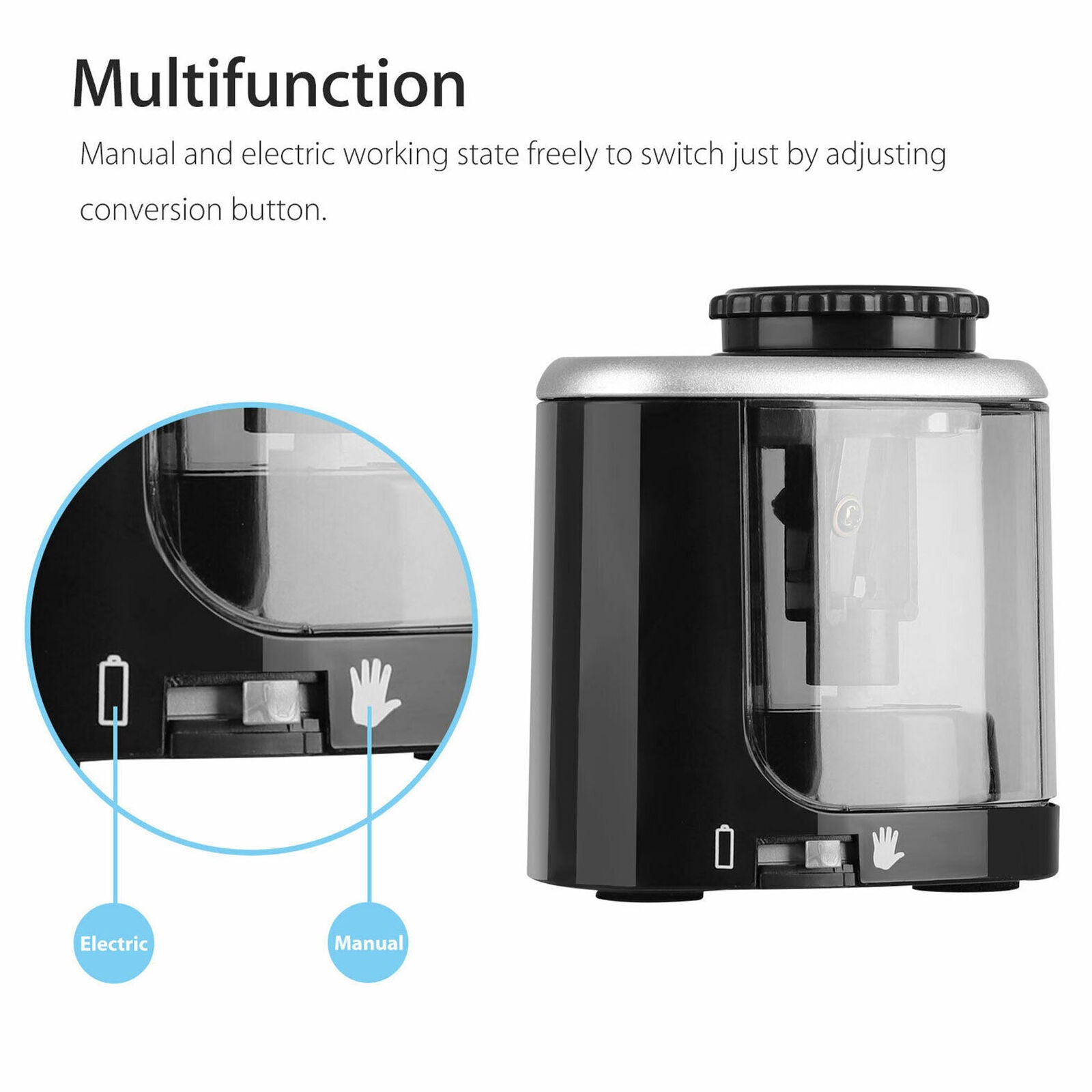Classroom Electric Pencil Sharpener Battery Powered Auto School Office Portable