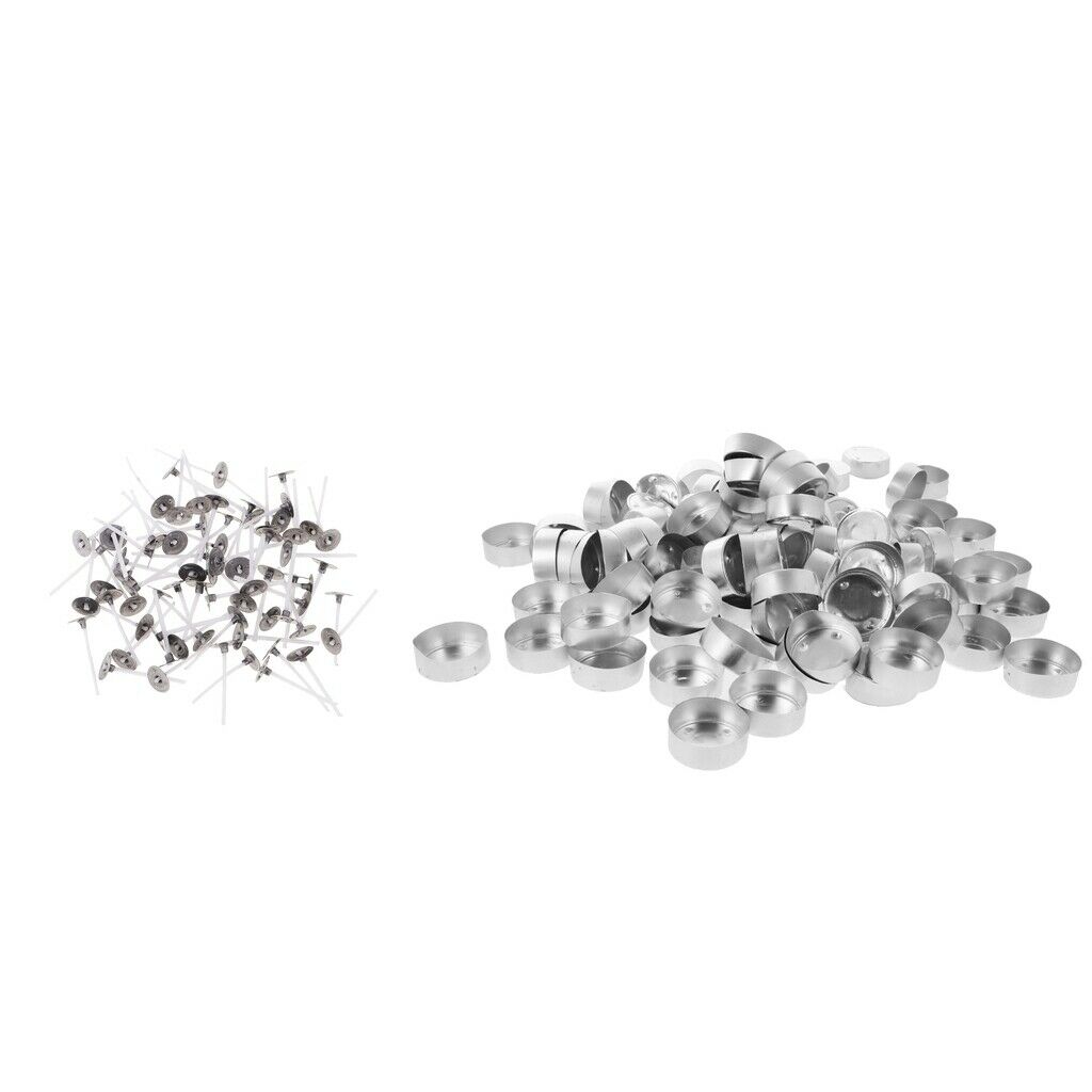 200 Pieces Aluminium Tea Light Case Containers & Candle Wicks Candles Making