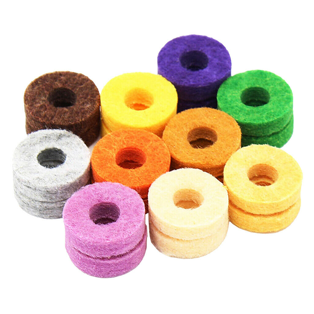 20pcs Drum Cymbal Stand Felt Washers Cushion 2.5cm Outer Dia Instrument