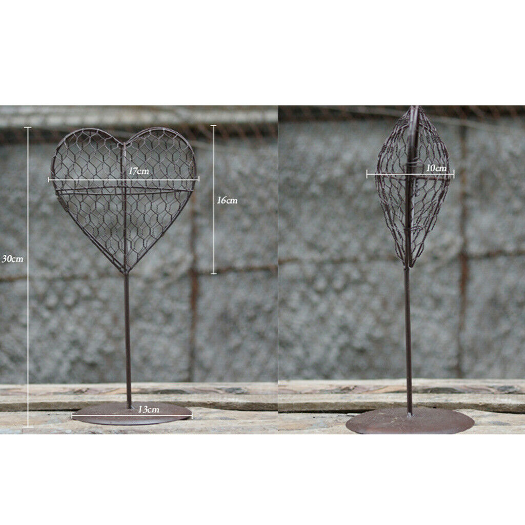 2Pcs Display Stand Iron Heart Shaped Stand Rack Holder for Air Plant Succulent
