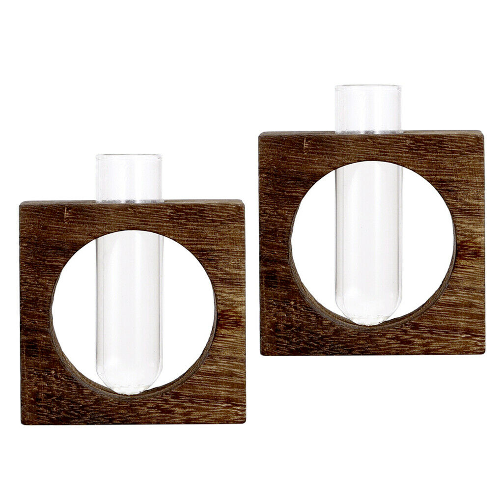 2x Tabletop Single Test Tube Vase Hydroponic Plants Planter Flower Pots