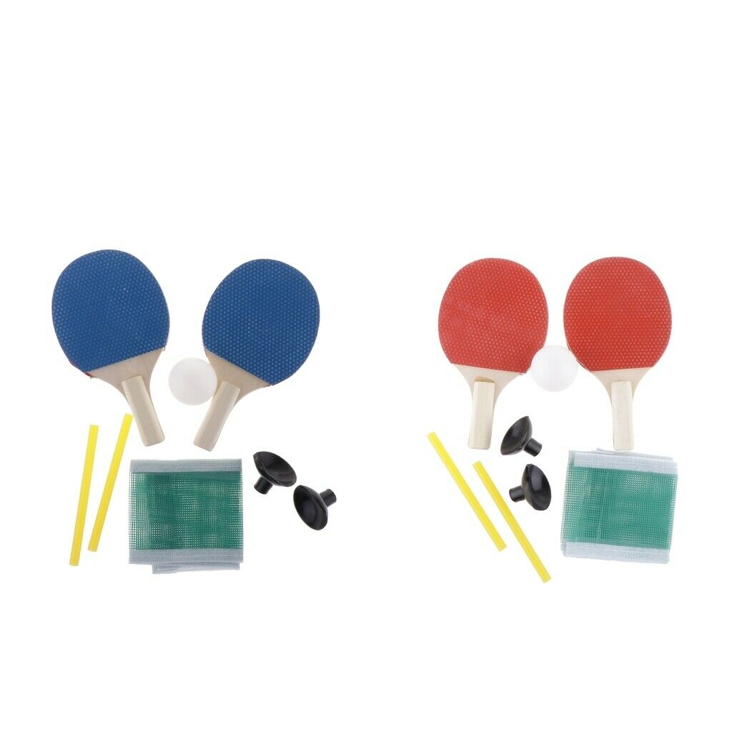 2 Pair Mini Table Tennis Racket Ball Net Paddle Tennis Game Practicing