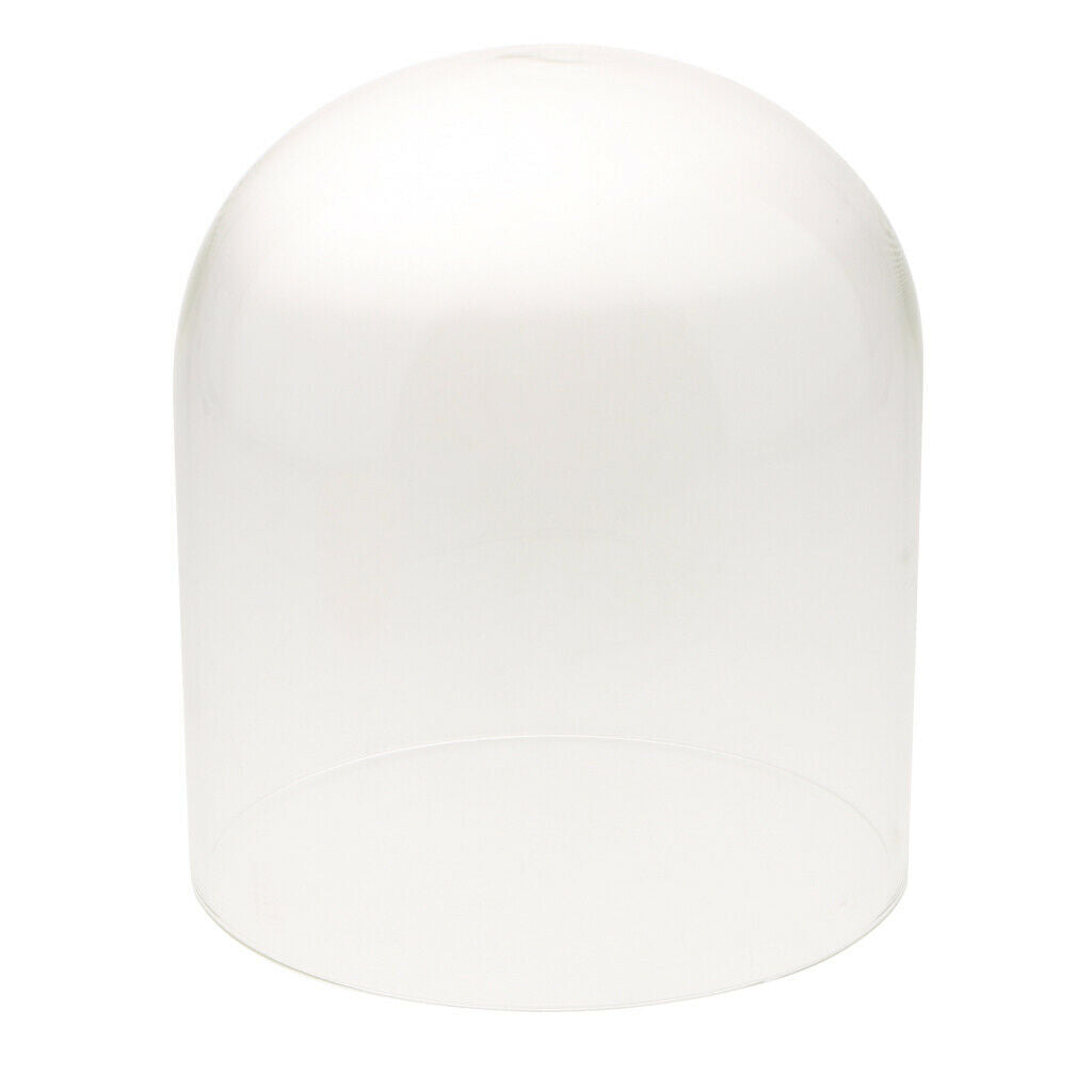 3pcs Glass Cloche with Wooden Base Retro Display Bell Jar Cover Dome 10x13cm
