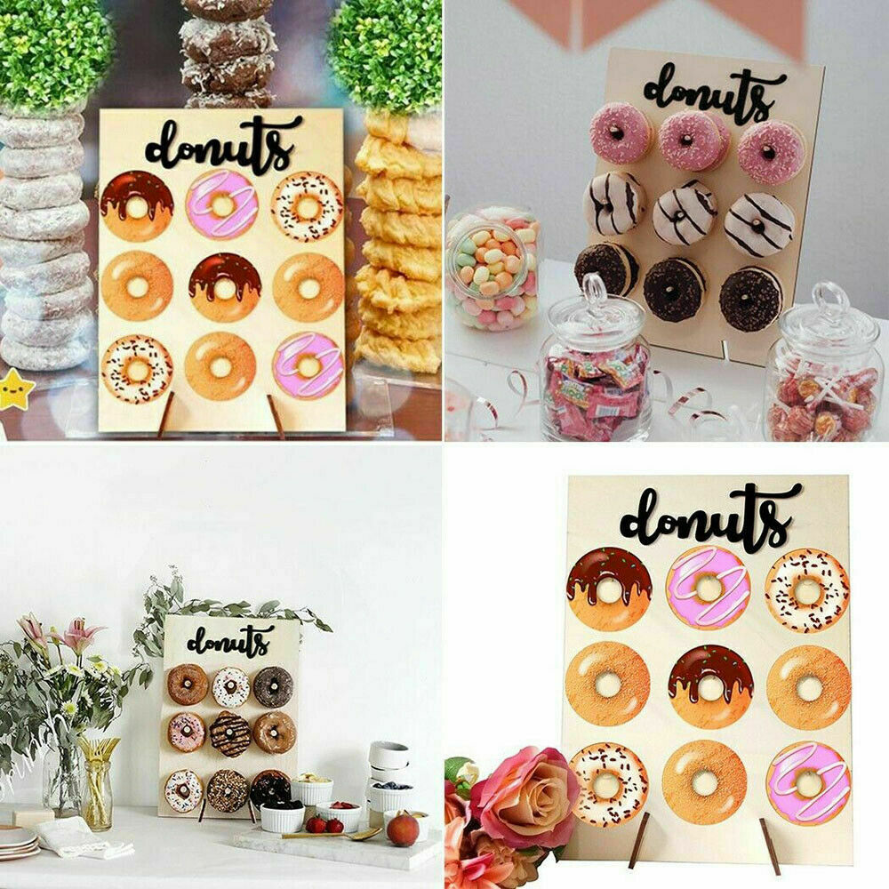 Donut Wall Stand Wooden Sweet Doughnut Holds Party Wedding DIY Storage Rack