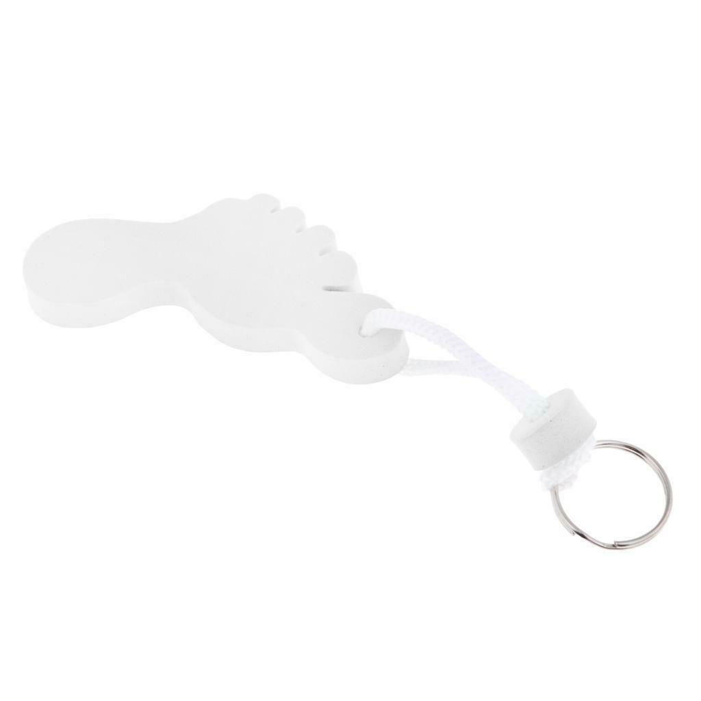 10X Foot Shaped Foam Safety Floating Keyring for Boating Yachting Sailing White