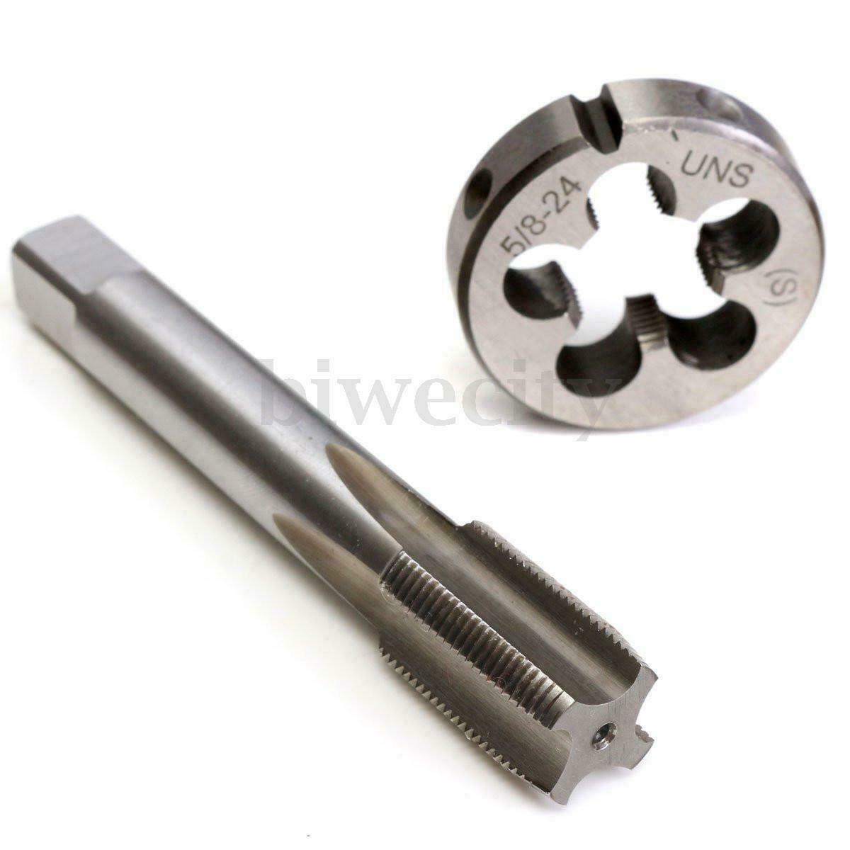 5/8-24 UNEF Hand Tap & Round Die Set HSS Right Hand Tapping Hand Cutting Tool