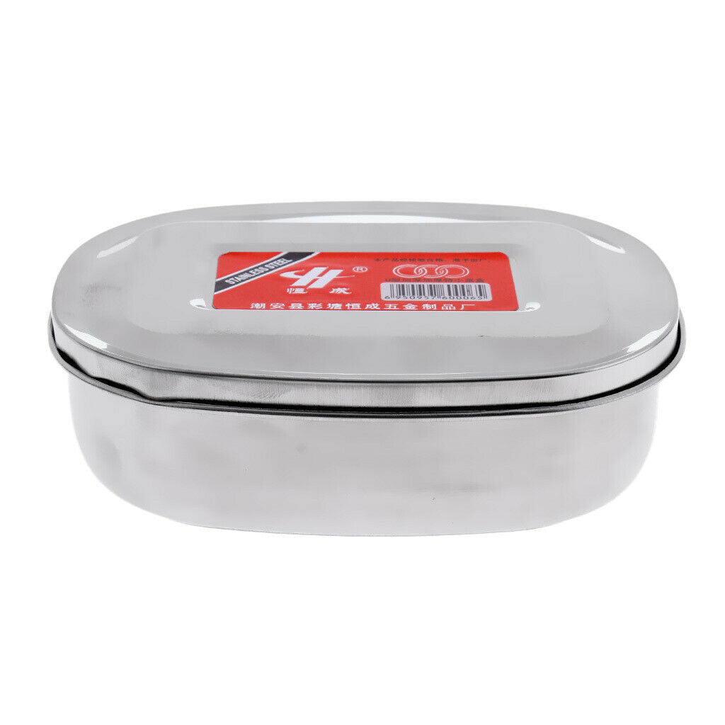 Pack 3 Stainless Steel Student Bento Lunch Box Dinner Food Container Small