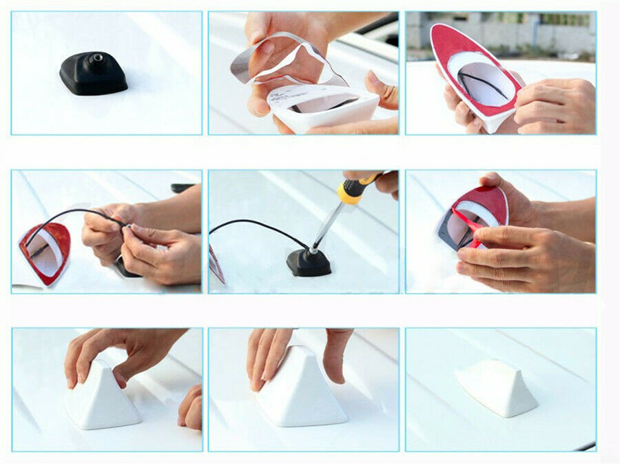 1pcs Shark Fin Roof Aerial FM AM Radio Signa FM Antennas auto ceiling decoration