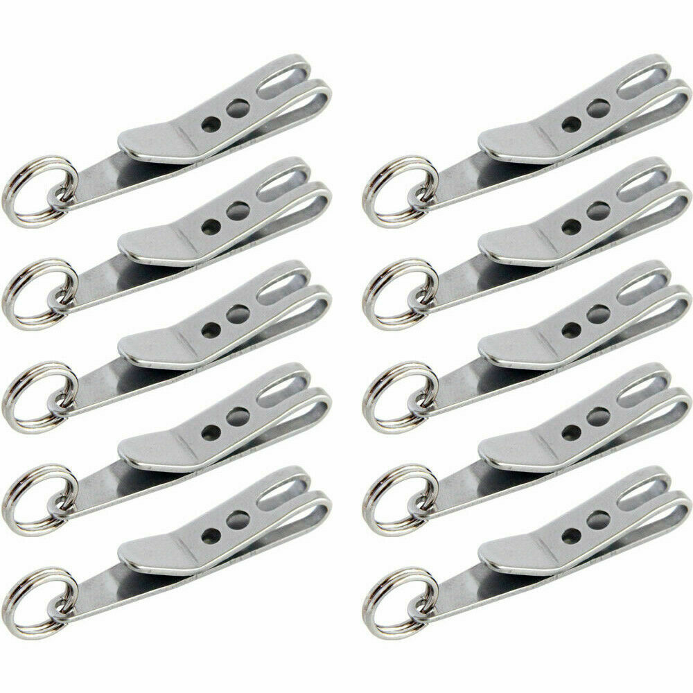 10PCS Mini Edc Gear Pocket Suspension Clip Hanger Tool Key Ring Keychain