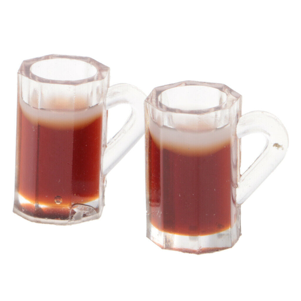 Pair Of Plastic Beer Cups For 1:12 Scale