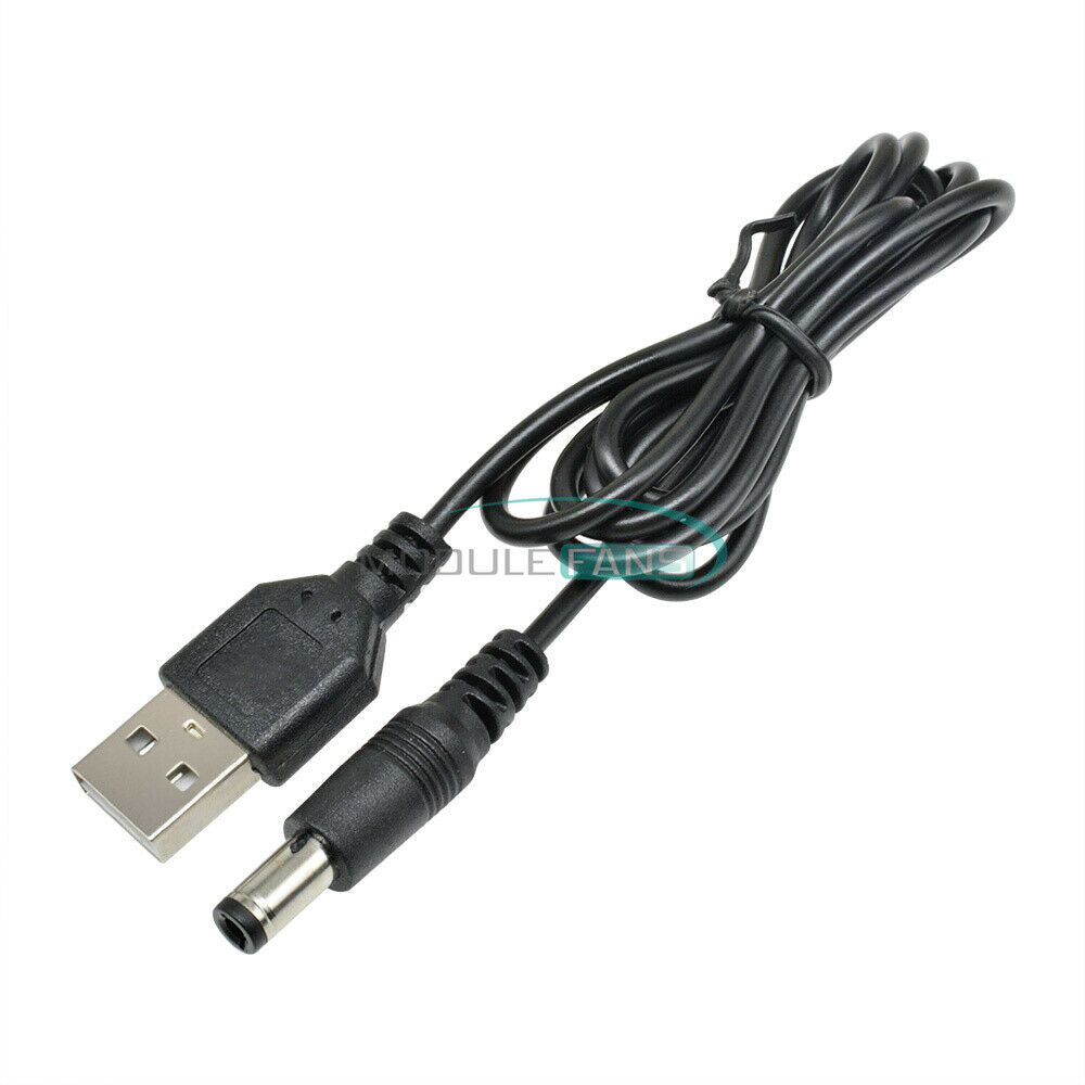 2PCS USB 2.0 to DC USB to power line Cable MCU Power Supply 5.5mm X2.5mm 5.5X2.1