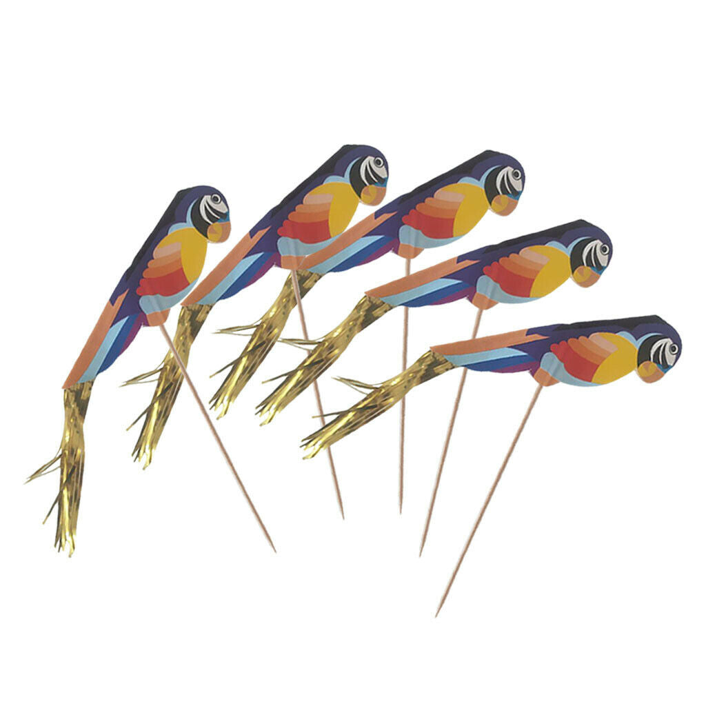 50pcs Drinks Picks Cake Topper Fruit Toothpick Cocktail Picks, Made Of Wood And