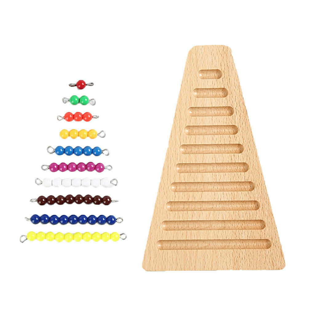Montessori Math Materials Colored Bead Stairs Early Preschool Learning Toys