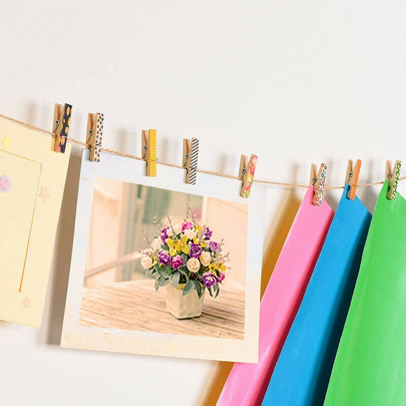 100x Cute Painted Wood Pegs Gift Crafts Wedding Hanging Photo Mini Pinch Clip HN