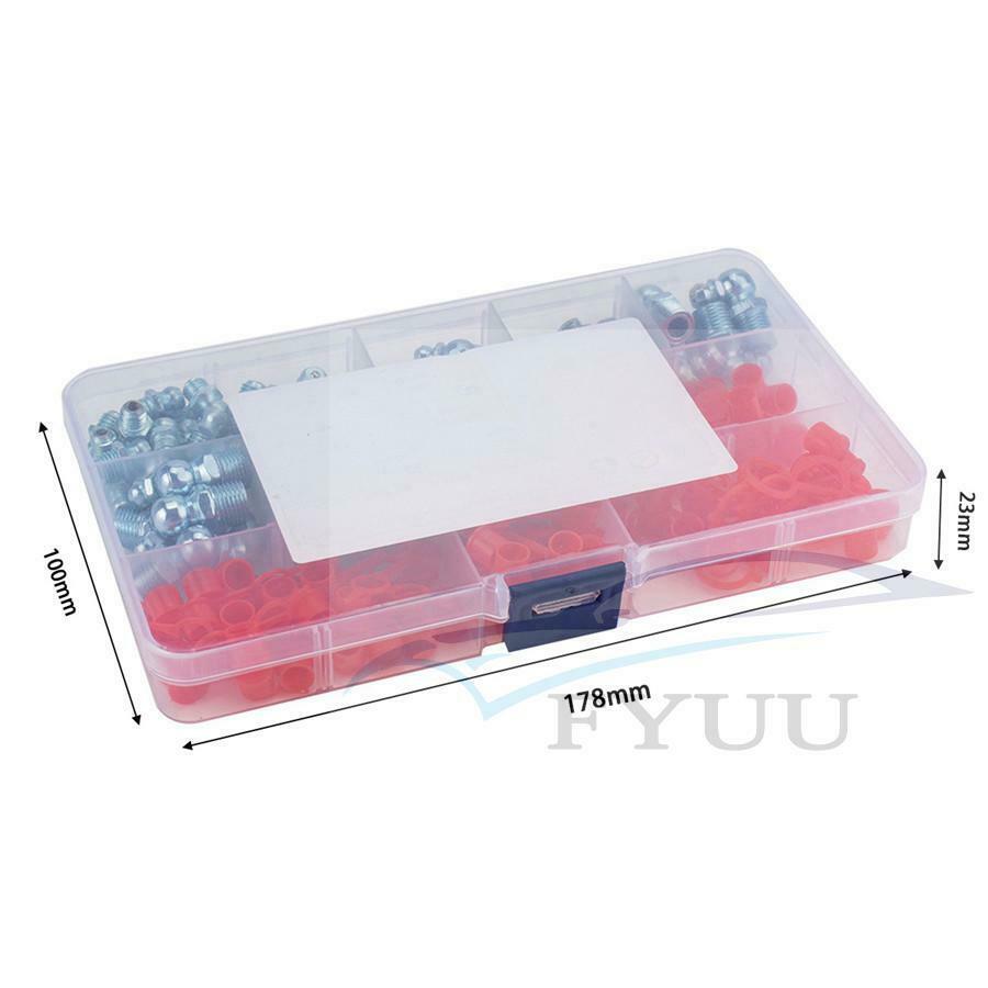 140PCS Zerk Grease with Assortment Set Metric Grease Nipple Kit M6 M10 Straight