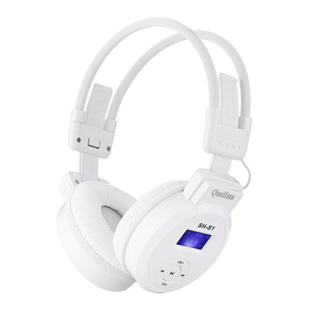 Foldable Wireless Headset, Sports Headphones Supports FM Radio,TF Card, Aux, LCD