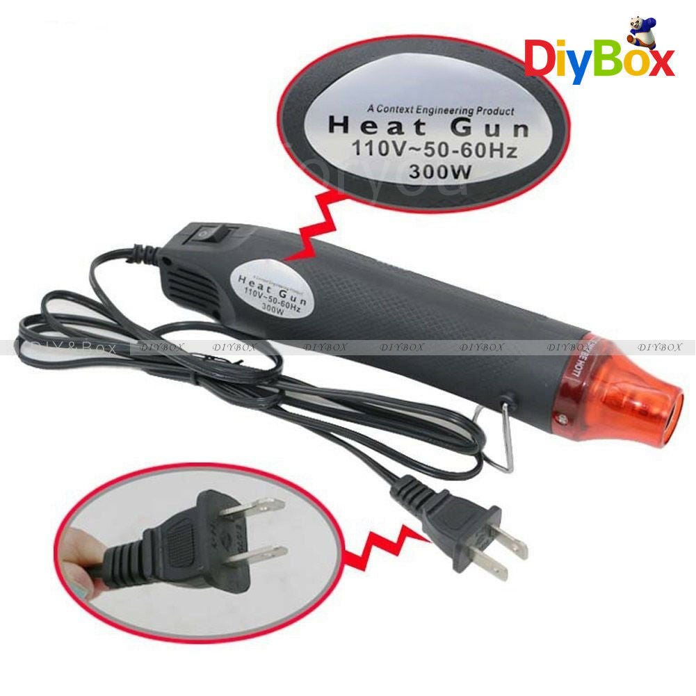 110V 300W Heat Gun Shrink Hot Air Temperature Electric Power Nozzle Tool US Plug