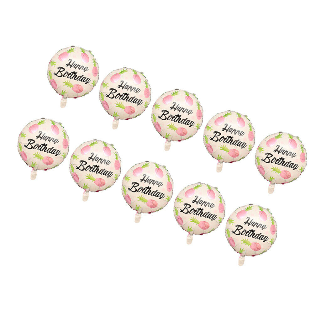 Fruit Pineapple Happy Birthday Balloons Hawaiian Luau Party Decor Pink