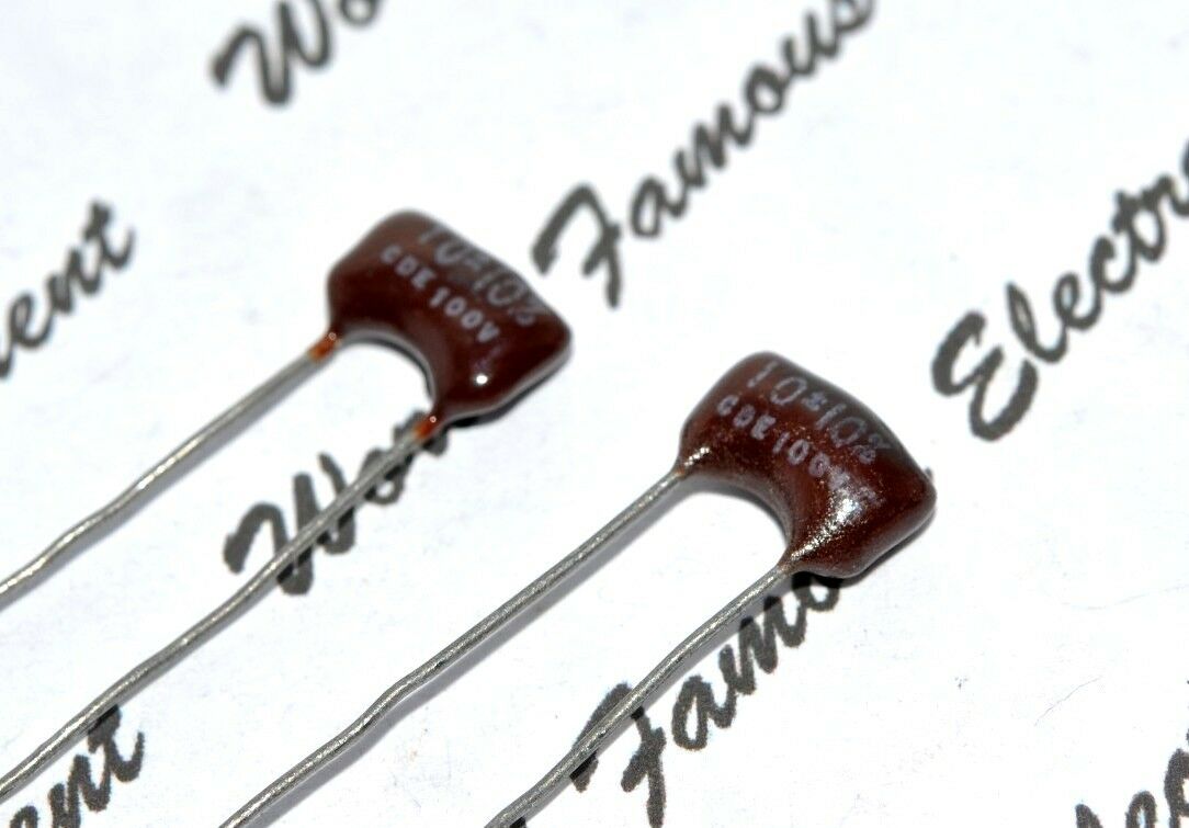 2pcs - Cornell Dubilier - CDE 10P (10PF) 100V 10% Silvered Mica Capacitor