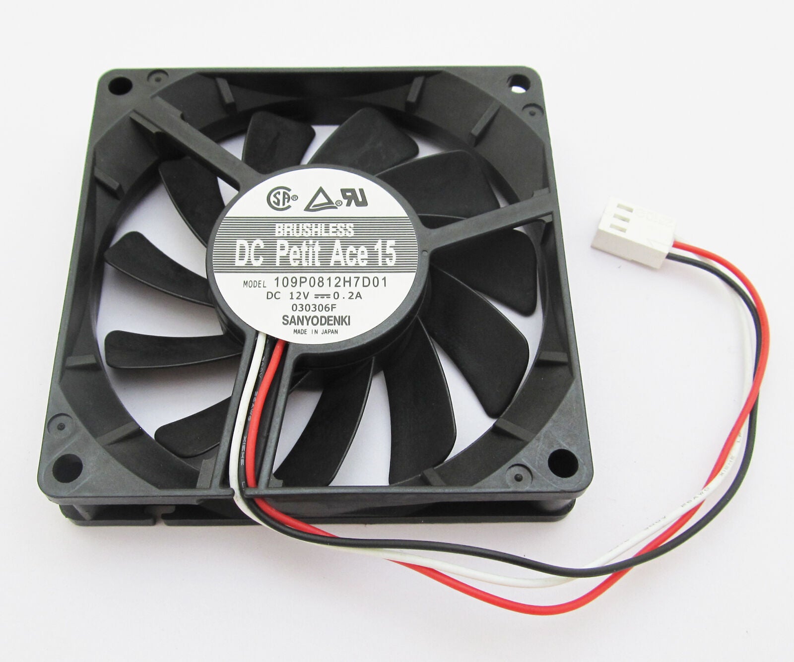 1pc SANYO DENKI DC Fan 80x80x15mm 80mm 8015 12V 0.2A 3pin