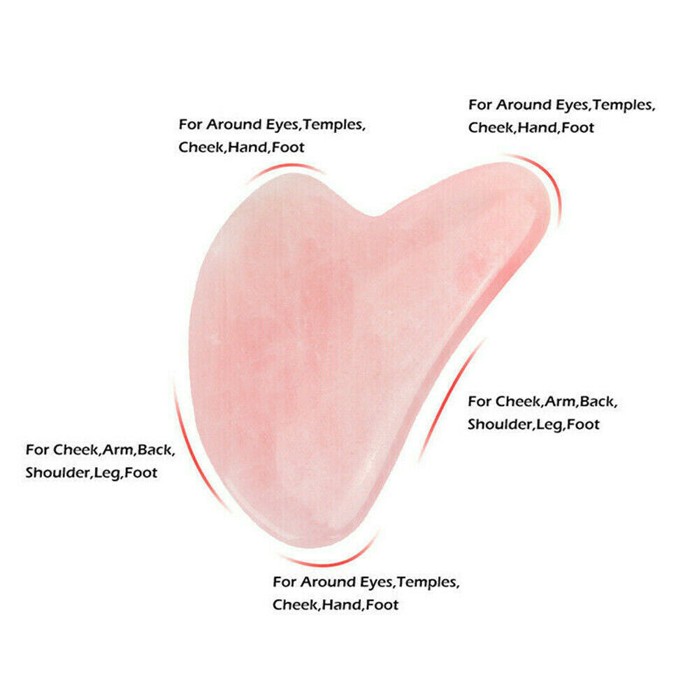 Natural Rose Quartz Gua Sha Guasha Board Face Body SPA Massage Tool Multipurpose